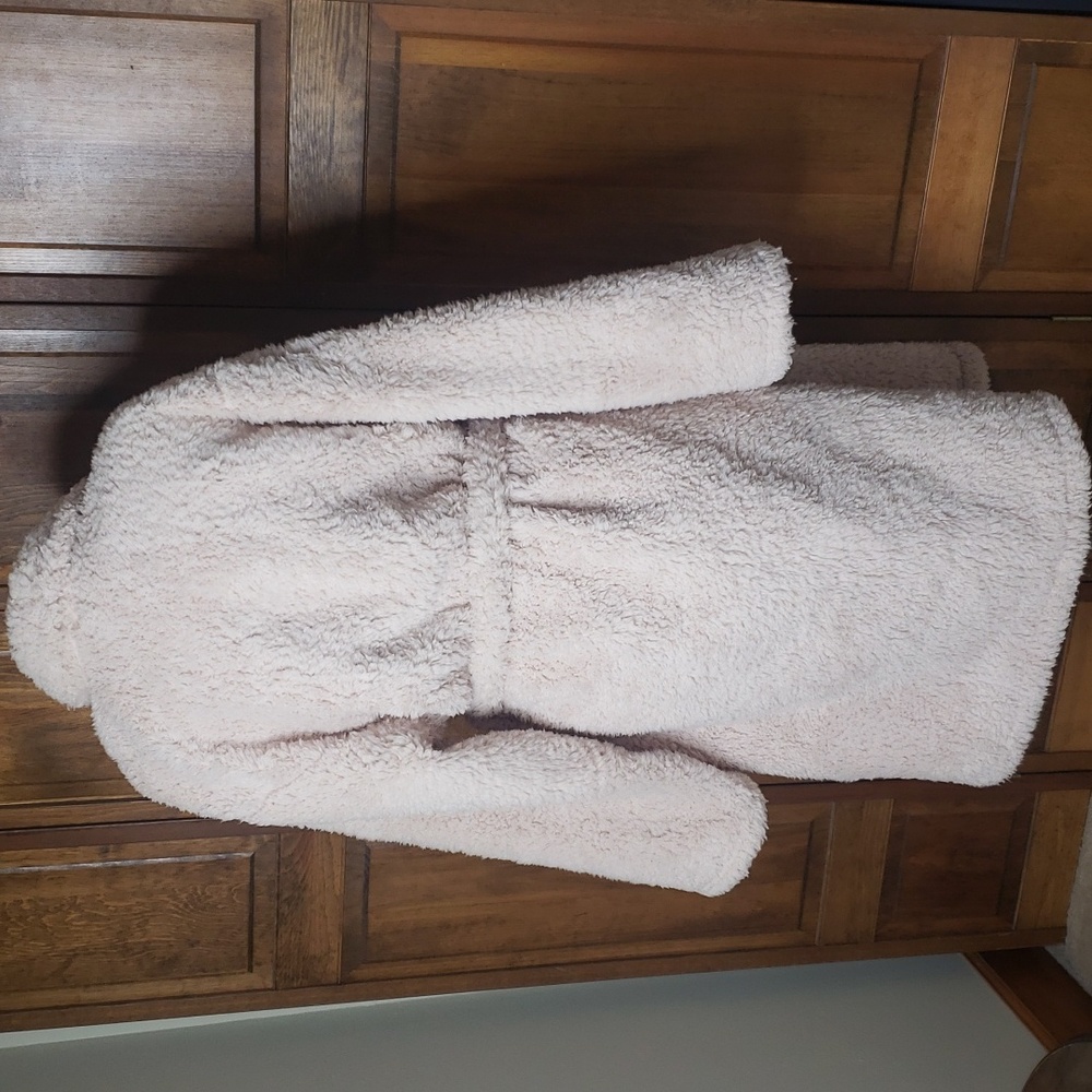 Pottery Barn Teddy Bear Sherpa Fleece Robe Sz L - Picture 4 of 8